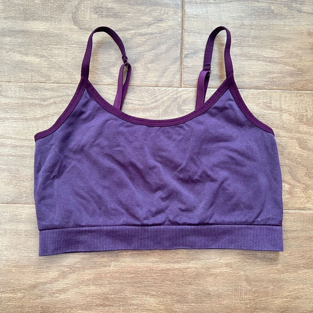 PINK Victoria's Secret Unlined Sports Bra Size M Burgundy Cami